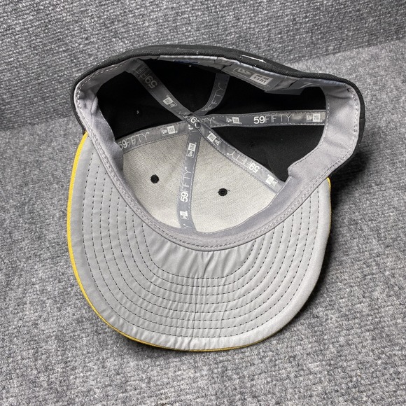 Pittsburgh Steelers Hat Cap Fitted Mens 7 1/8 Black Yellow NFL Football New Era - Picture 5 of 9